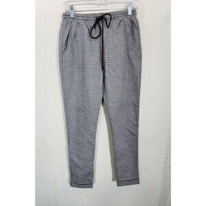 Shinestar Pants Women's Small Houndstooth Plaid Jogger Stretch Pull On Rayon